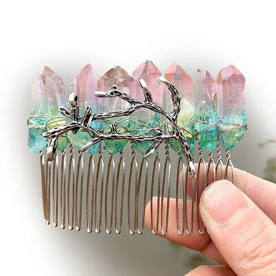 Natural Crystal Hair Combs