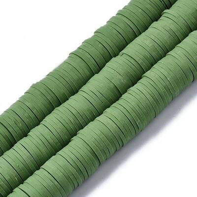 Flat Round Handmade Polymer Clay Beads
