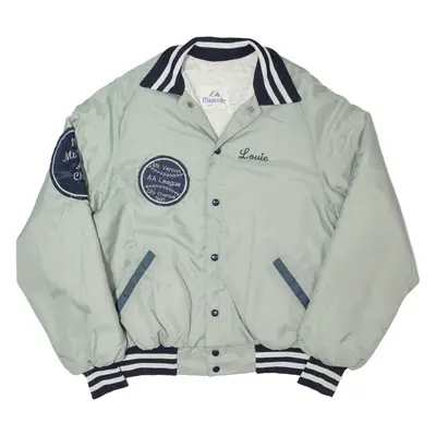 MAJESTIC Mt Vernon Champs Varsity USA Jacket Green 90s Mens 2XL