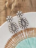 Vintage Boho Style Turquoise Decor Flowers Dangle Earrings, Fashion Jewelry for Party, Daily Clothing Decor, Trendy All-match...