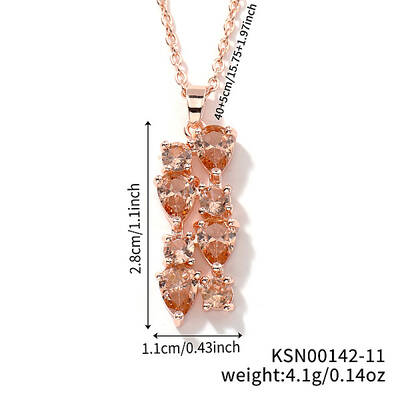 Brass Cubic Zirconia Long Tassel Pendant Necklaces for Fashionable Statement Style