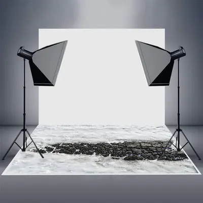 Black Cracked Road Melting Snow Rubber Floor Mat - Aperturee