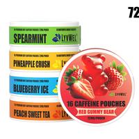 LyvWel 72mg Caffeine Pouches 5-pack Variety or solid flavors 1152mg per can Lip pillows No Sugar, Energy Decky Boost Upper De...