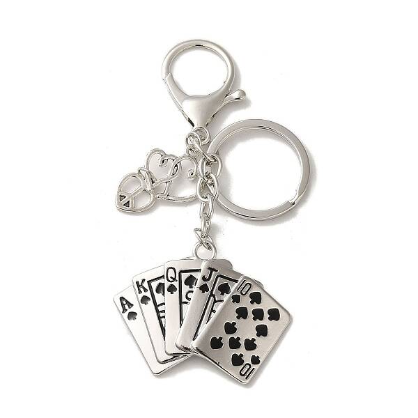 Alloy Playing Card Keychains