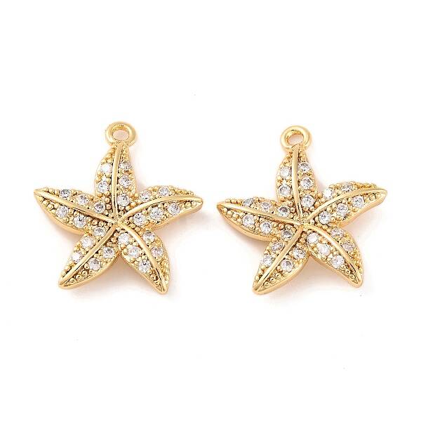 Brass Micro Pave Clear Cubic Zirconia Pendants