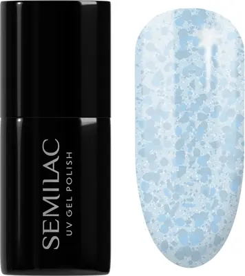 Semilac UV Hybrid Crushed_ICE Gel Nail Polish with UV/LED Lamp Color 493 Bubble Gum 7 ml