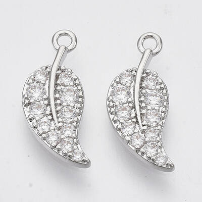 Brass Micro Pave Clear Cubic Zirconia Pendants