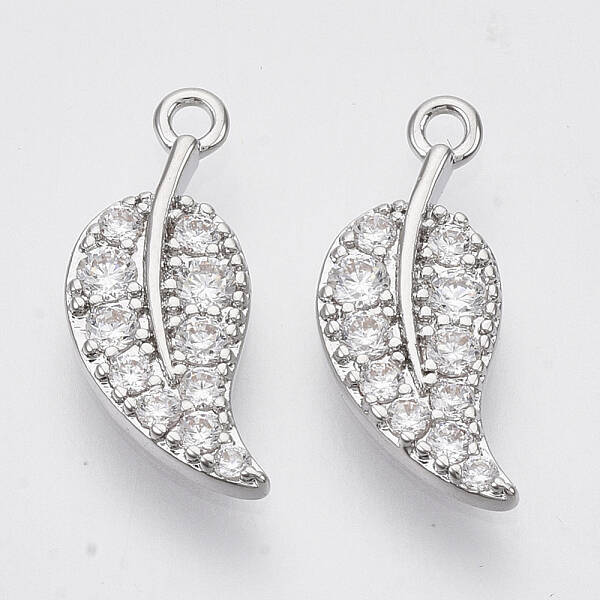 Brass Micro Pave Clear Cubic Zirconia Pendants