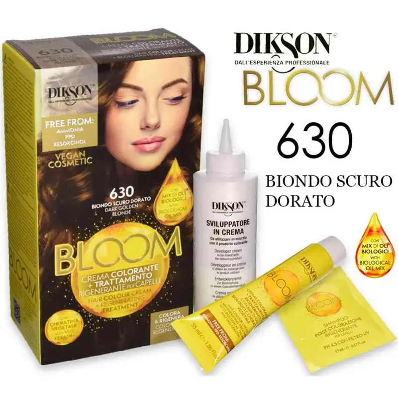 Dikson Bloom Coloring Cream With Keratin 630 Dark Golden Blonde