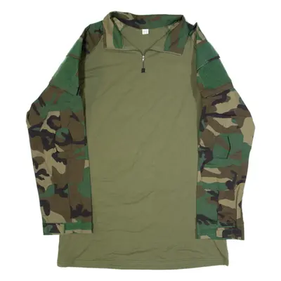 Military Mens Sweatshirt Green 1/4 Zip 2XL