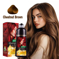 factory outlet Chestnut Brown Hair Dye Shampoo, Instant Hair Color Shampoo, Long Lasting Brown Hair Dye, Champu Para Canas, C...