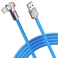 USB to Lightning Silicone Fast Charging Cable 6.6FT 180 Degree Rotating Head Charger for iPhone 14/13/12/11/x/8/7/6/Pro/Plus/...