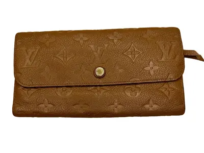 Pre-owned Louis Vuitton Leather Wallet Empreinte Havane Virtuose Trifold Wallet