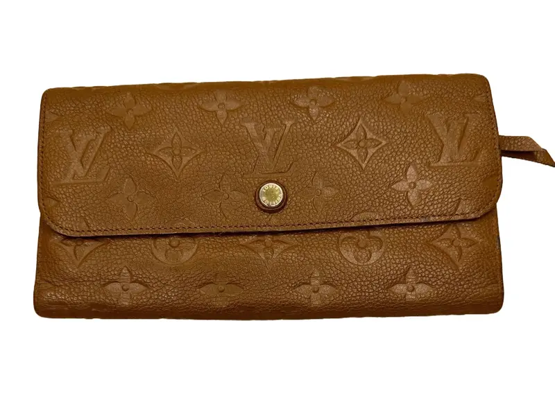 Pre-owned Louis Vuitton Leather Wallet Empreinte Havane Virtuose Trifold Wallet