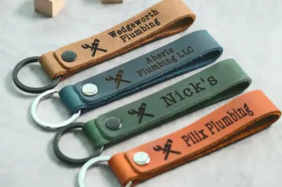 SLIM Business Owner Keychain, Personalized Plumber Keychain, Plumber Owner Gift, Plumber Christmas Gift