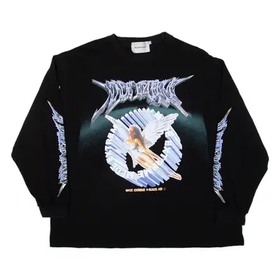 MADE EXTREME Mens T-Shirt Black Long Sleeve 2XL