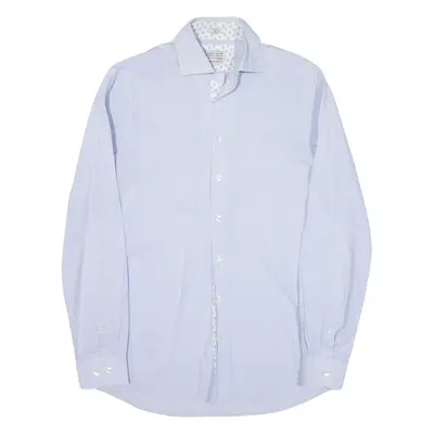 PIERRE CARDIN Mens Shirt Blue Striped Long Sleeve M