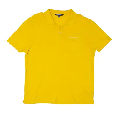 CALVIN KLEIN Jeans Polo Shirt Yellow Short Sleeve Mens M
