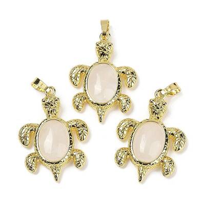Natural Quartz Crystal & Brass Pendants