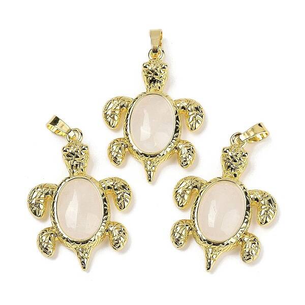 Natural Quartz Crystal & Brass Pendants