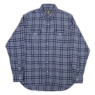TIMBERLAND Mens Shirt Blue Check Long Sleeve M
