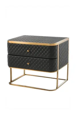 Black Leather Side Table | Eichholtz Monfort
