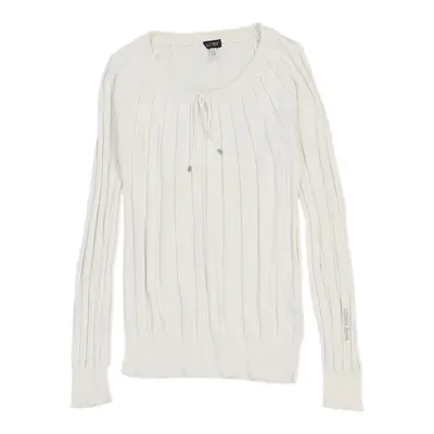 Armani Jeans Jumper - Medium White Cotton | Size: medium