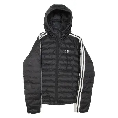 ADIDAS Womens Jacket Black Nylon Hooded UK 12