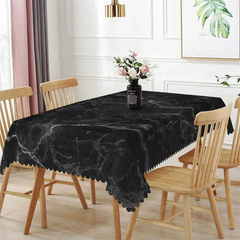 Lightning Pattern Black Fashion Rectangle Tablecloth - Aperturee