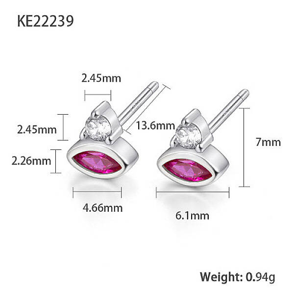 Cubic Zirconia Horse Eye Stud Earrings