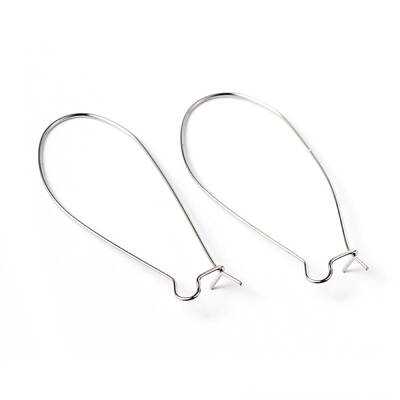 Platinum Color Brass U-Shaped Hoop Earrings Findings Kidney Ear Wires