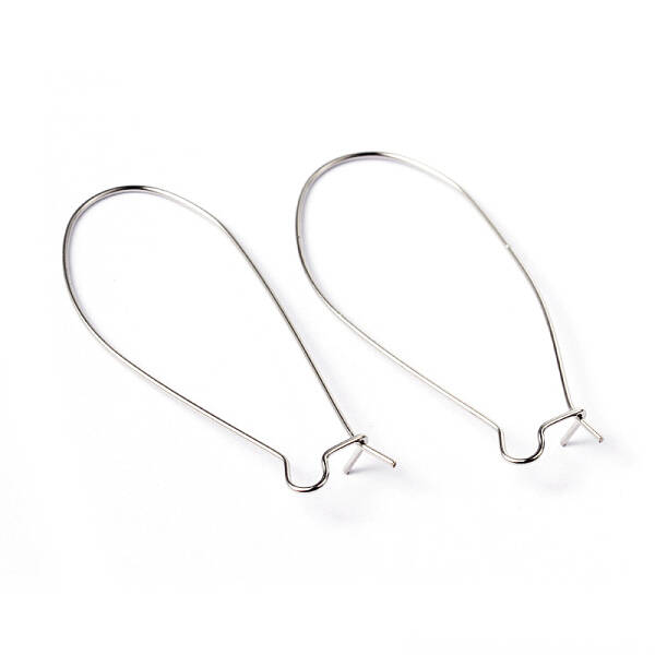Platinum Color Brass U-Shaped Hoop Earrings Findings Kidney Ear Wires