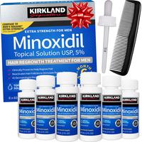 Kirkland Signature Extra Strength Hair Regrowth Treatment for Men Minoxidil 5% - Helps Regrow Healthy Hair - Liquid Formula -...