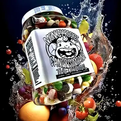 Monkey Rocket's Rainbow Chimp Chomps - One Pound - 16 Ounces of Freeze-Dried Skittles - Resealable Grip Jar - Keyword Sweet V...