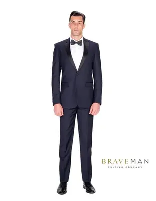 Mens Navy Blue Wedding Tuxedo - Dark Blue Tuxedo Suit