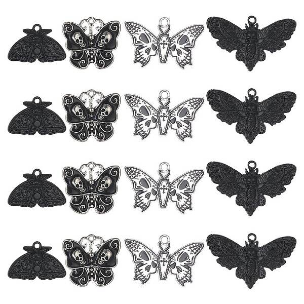 24Pcs 4 Style Alloy Enamel Pendants