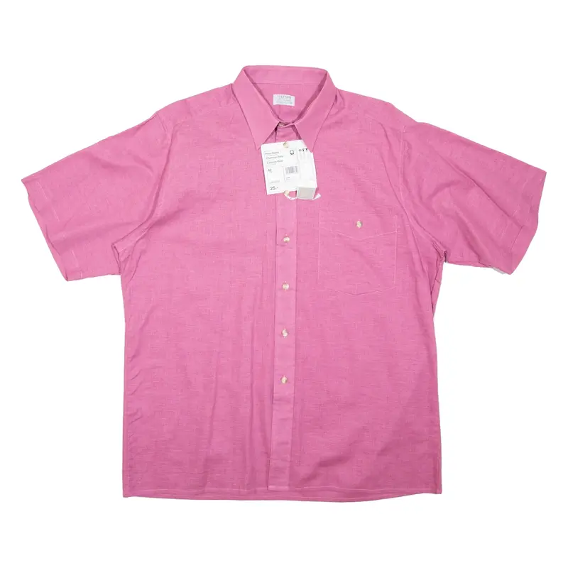 GATSBY Plain Shirt Pink Short Sleeve Mens L