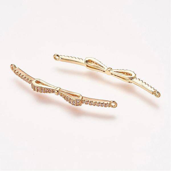 Brass Micro Pave Cubic Zirconia Links
