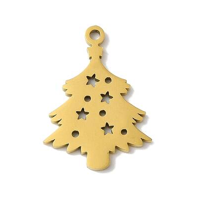 5Pcs Christmas 201 Stainless Steel Pendants