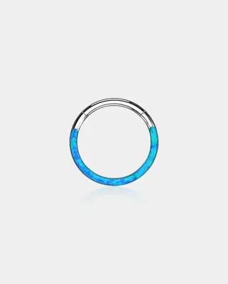 Opal Hinged Segment Cartilage Hoop - Blue / 10mm