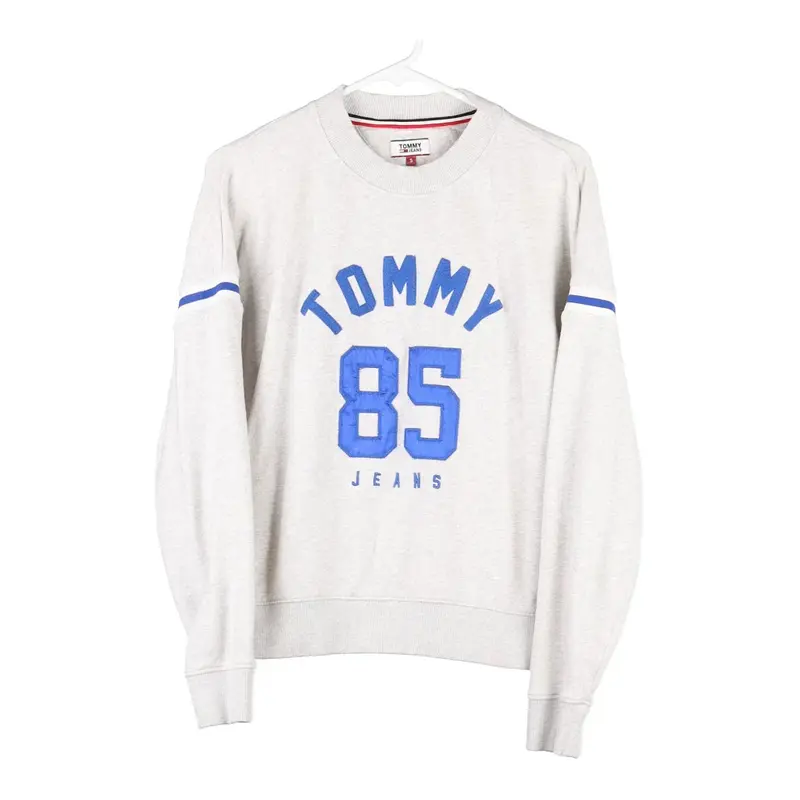 Tommy Jeans Spellout Sweatshirt - Small Grey Cotton