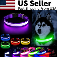 LED Adjustable Dog Collar Blinking Flashing Light up Glow Pets Safety Waterproof Does not apply