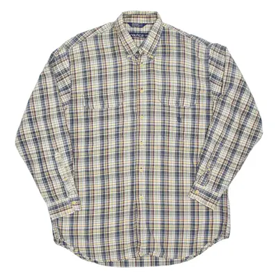 NAUTICA Mens Shirt Blue Check Long Sleeve L