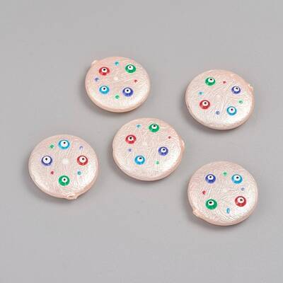 Paint Sprayed Shell Pearl Beads