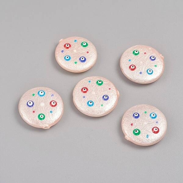 Paint Sprayed Shell Pearl Beads