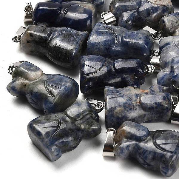 Natural Blue Spot Jasper Pendants
