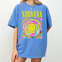 Nirvana Smiley Graphic Shirt, Nirvana Comfort Color Tee, Nirvana Smiley Sweatshirt