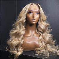 Ombre Ash Blonde Body Wave Human Hair Wig 13x6 HD Lace Front Wigs Human Hair 180 Density Brown Colored Raw Remy Hair Wigs For...