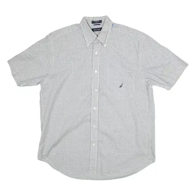 NAUTICA Mens Shirt White Gingham M