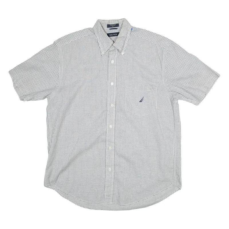 NAUTICA Mens Shirt White Gingham M